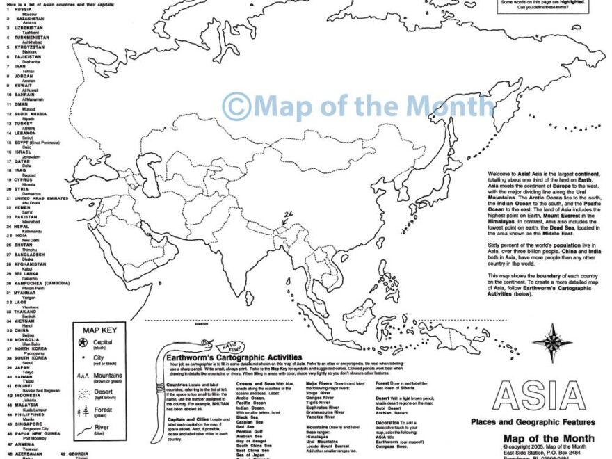 Asia Map Maps For The Classroom