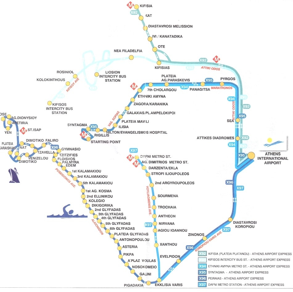 Athens Metro Map Printable