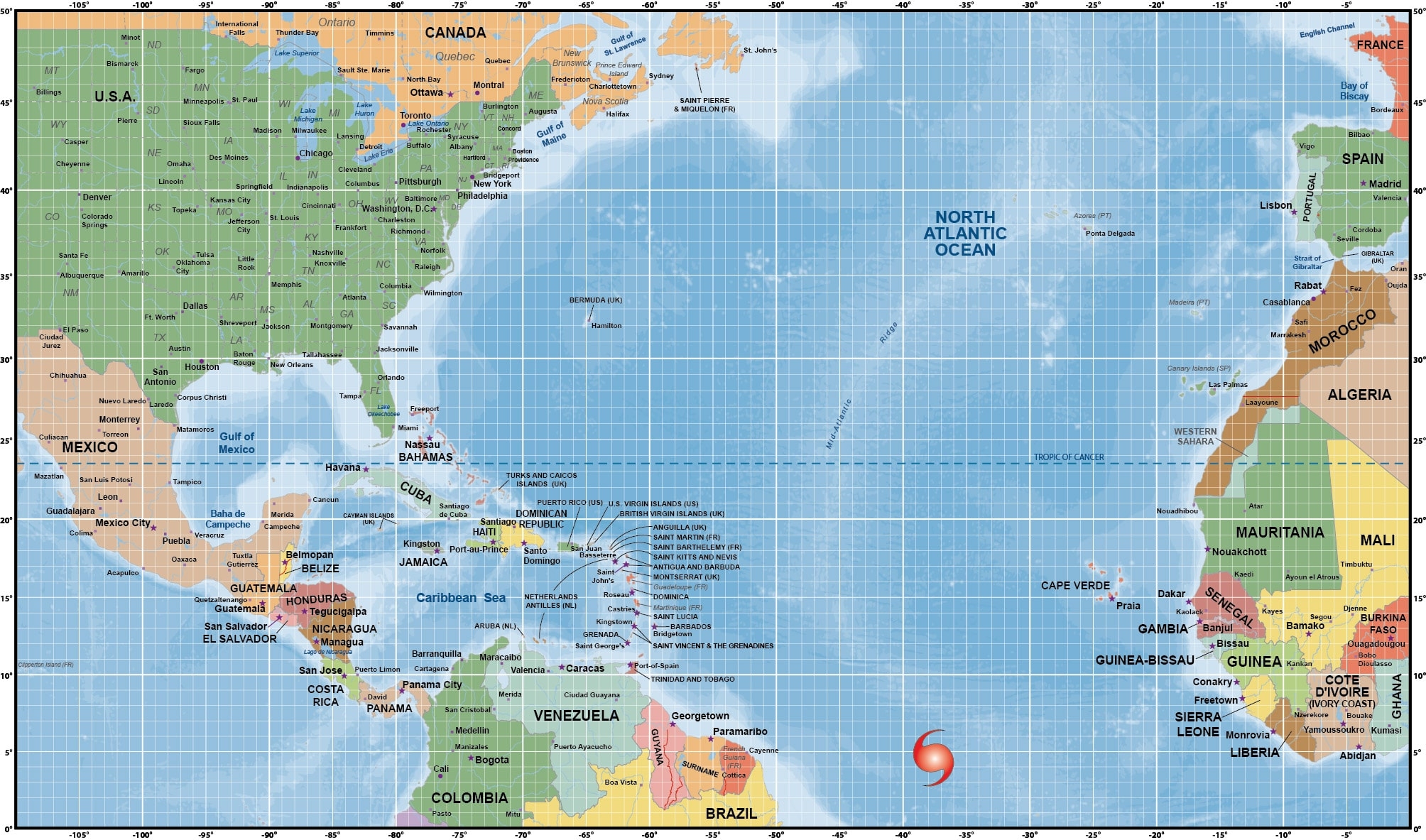 Gulf Coast Hurricane Tracking Map Printable