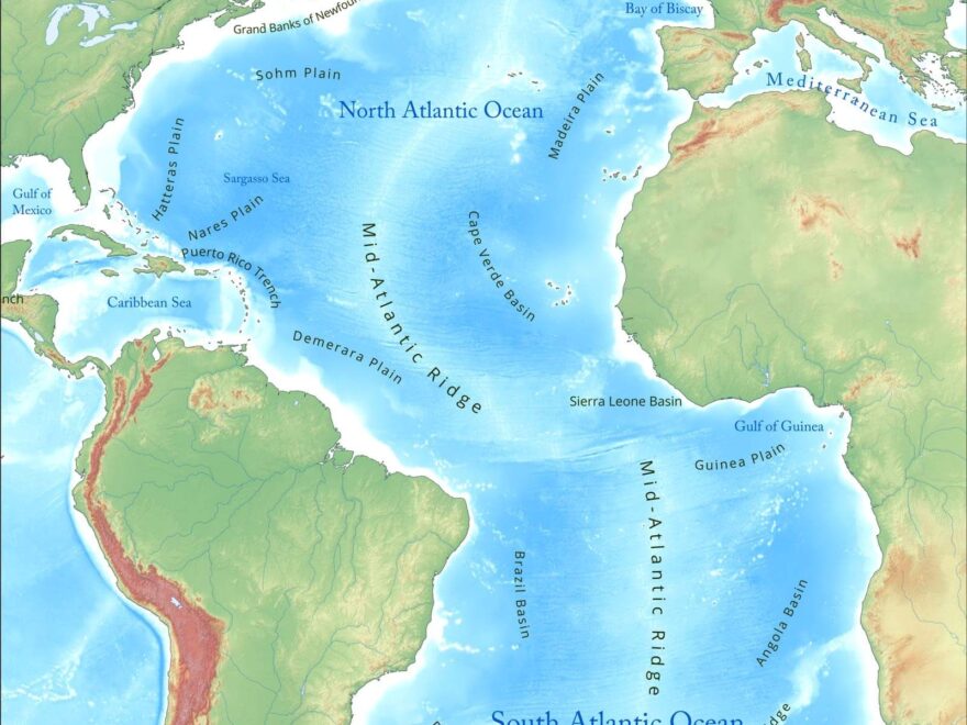 Atlantic Ocean Maps And Geography And Physical Features