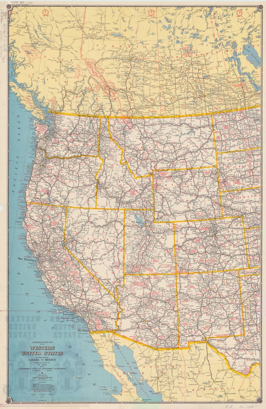 Printable Highway Map Western United States