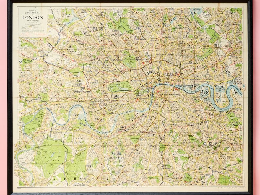 Bacon s Large Print Map Of London LASSCO England s Prime Resource For Architectural Antiques Salvage Curiosities