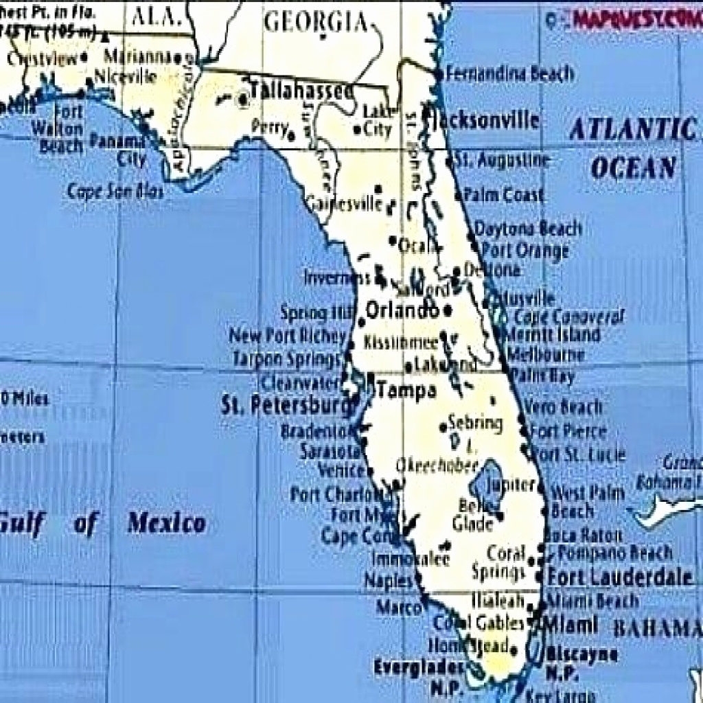 Printable Map Of Florida Gulf Coast