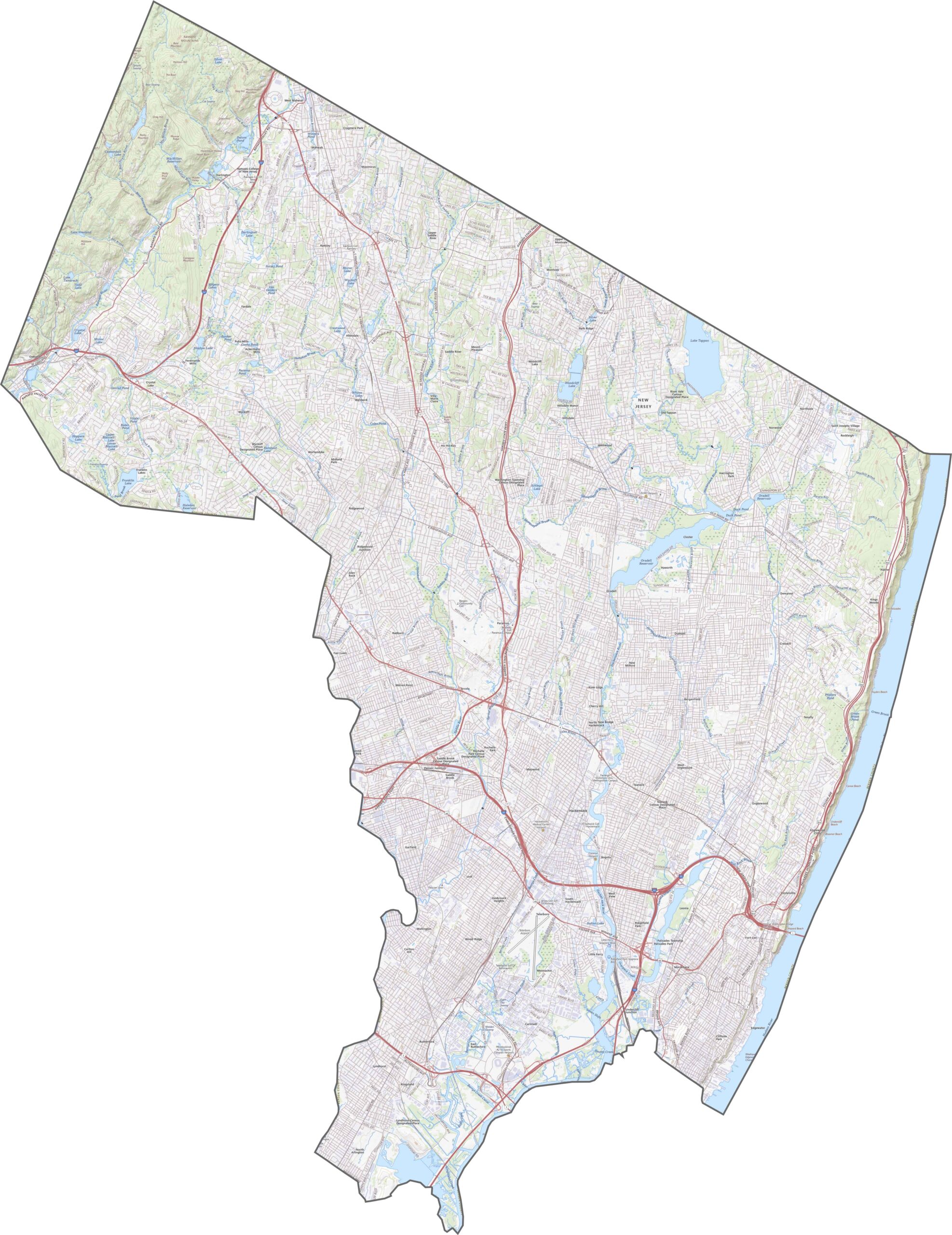 Bergen County Nj Map Printable