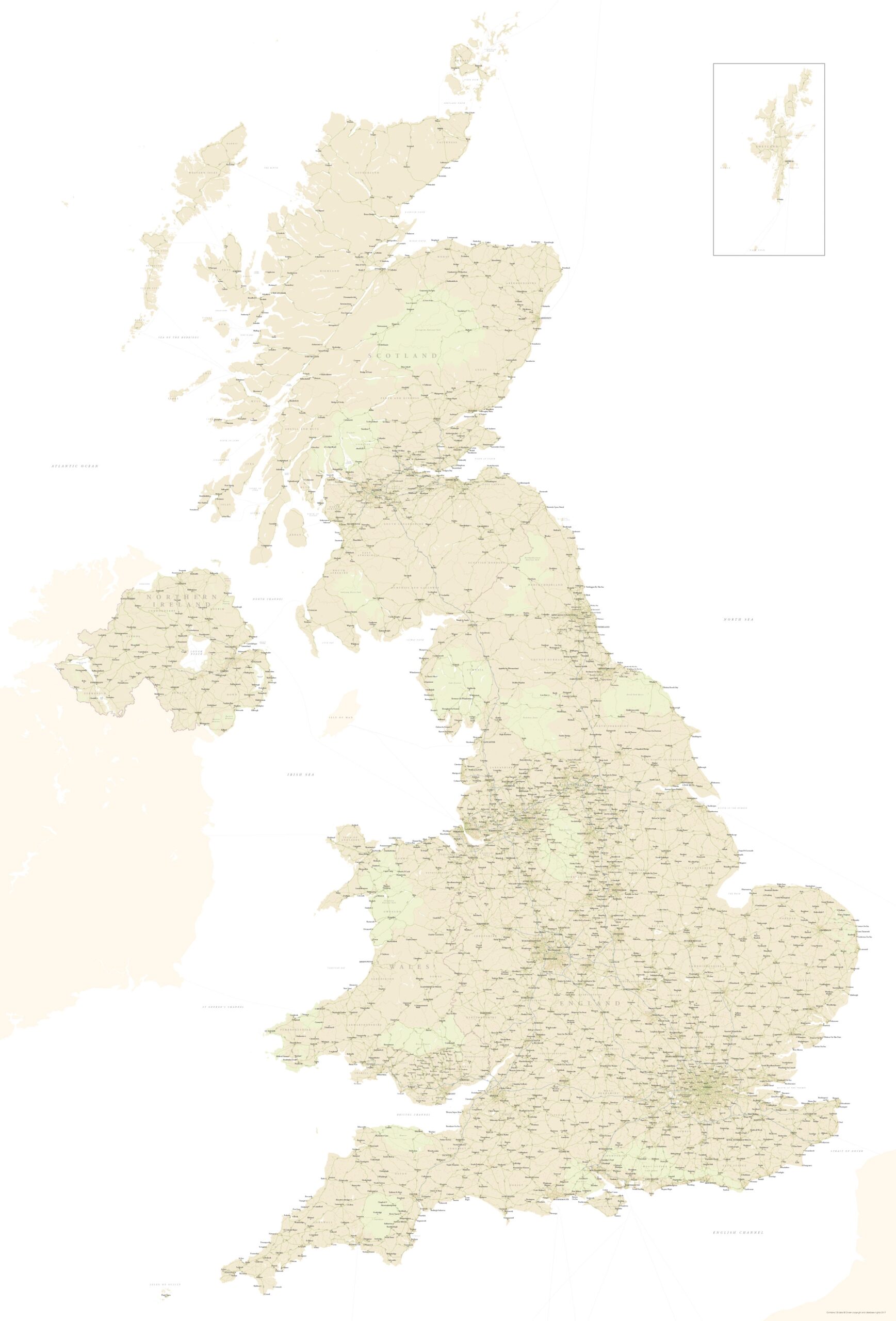 Large Printable Map Of England