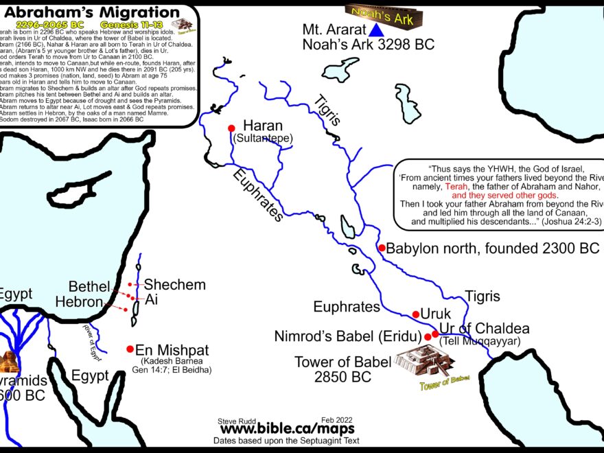 Bible Maps Abraham s Journey 2085 2073 BC Abram s Migration