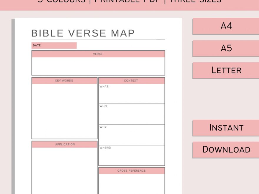 Bible Verse Mapping Bible Study Notes Faith Worksheet Printable Scripture Study Tools Bible Journaling PDF A4 A5 Letter Etsy