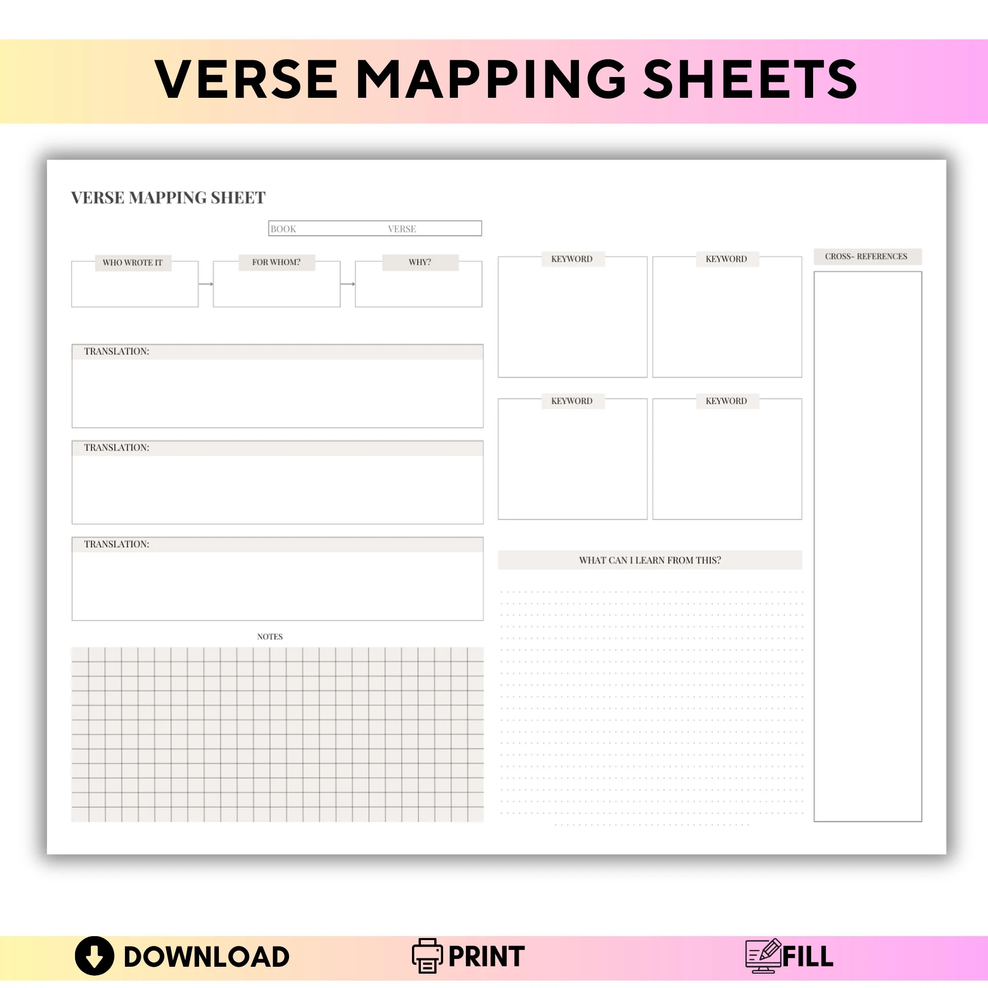 Free Printable Scripture Mapping Template