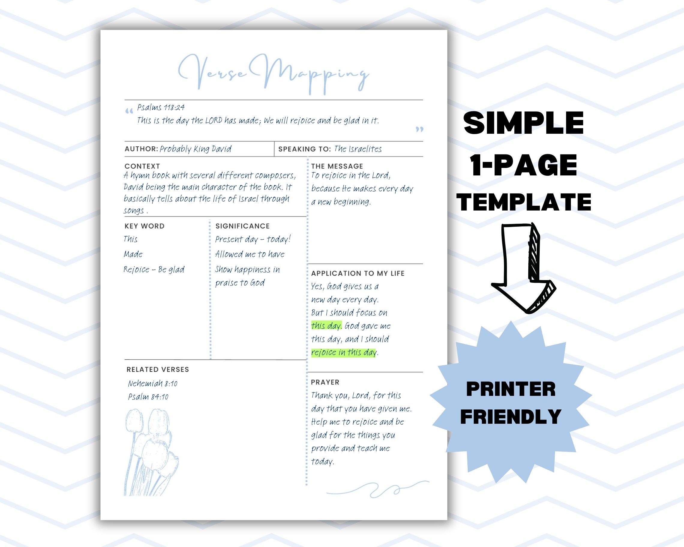 Bible Verse Mapping Template Printable Digital 3631035 