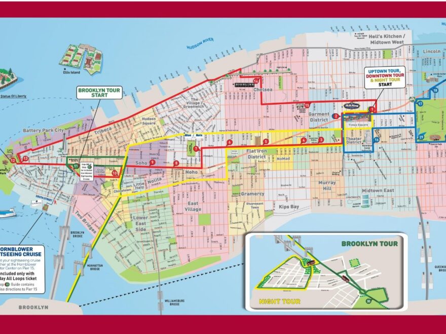 Big Bus New York Map Big Bus NYC Map New York USA