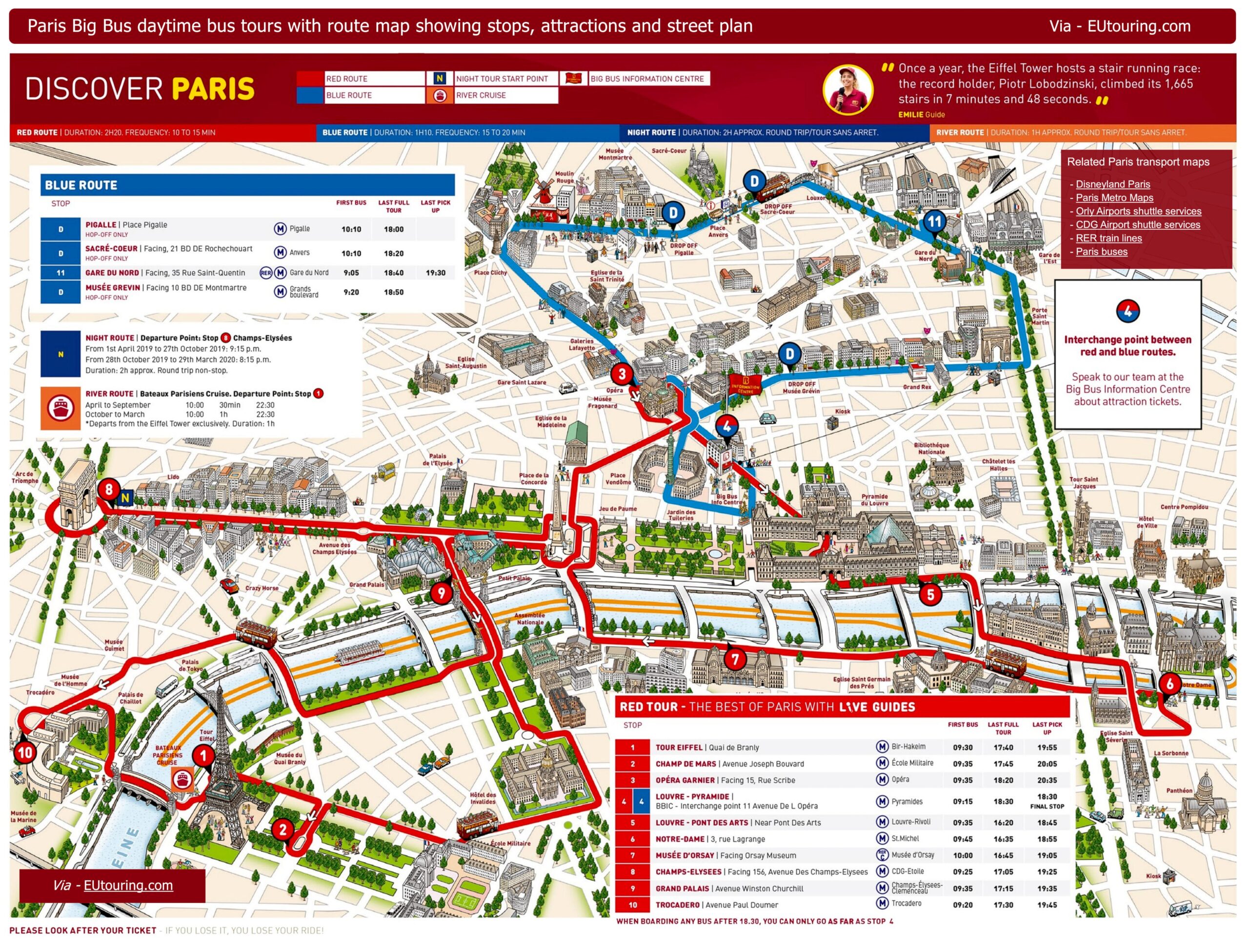 Tourist Map Of Paris Printable In English