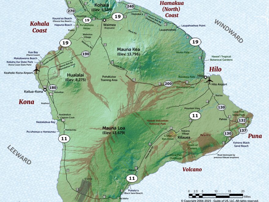 Big Island Hawaii Maps With Printable Road Map