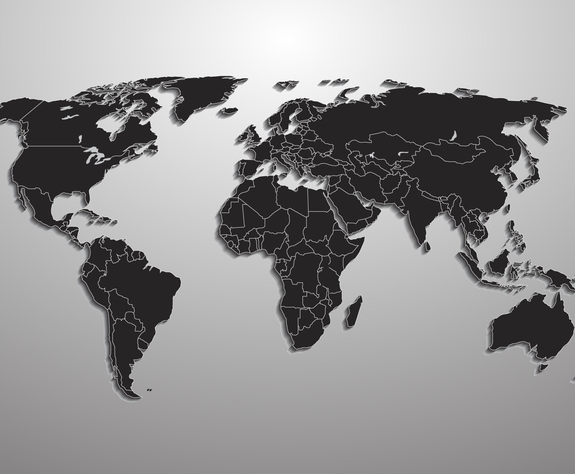 World Physical Map Printable Black And White