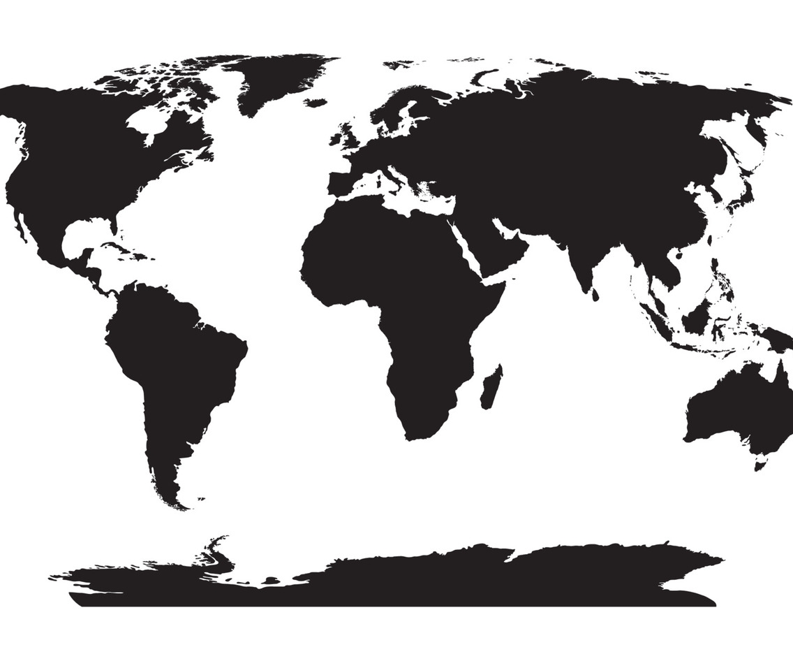 World Map Black And White Printable