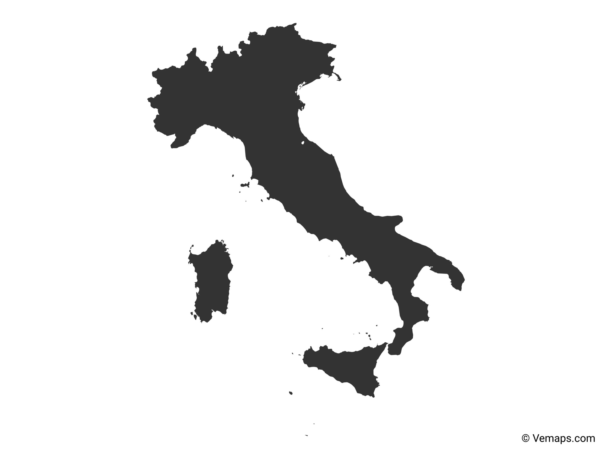 Printable Map Of Italy Black And White