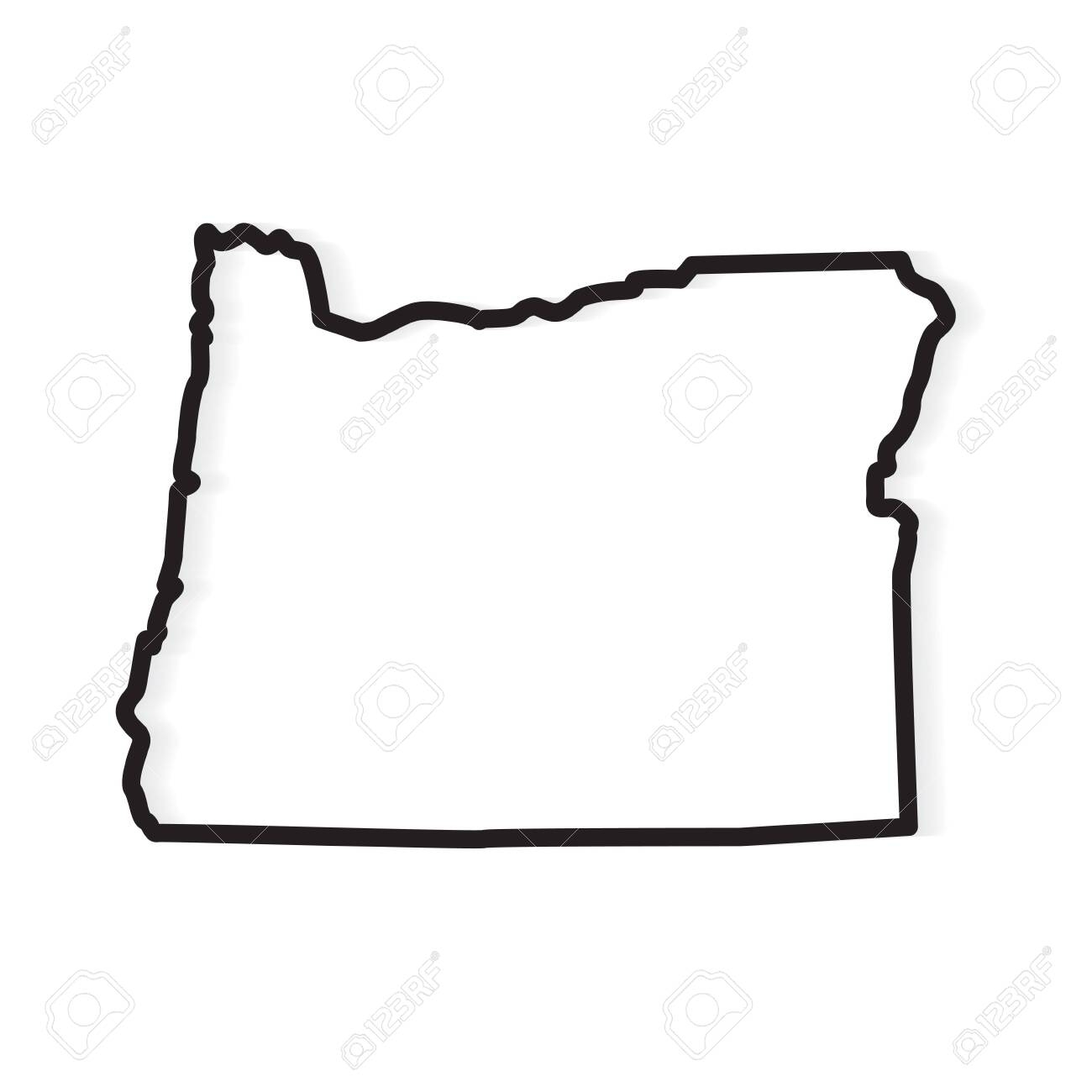 Black Outline Of Oregon Map Vector Illustration Royalty Free SVG Cliparts Vectors And Stock Illustration Image 138085246 