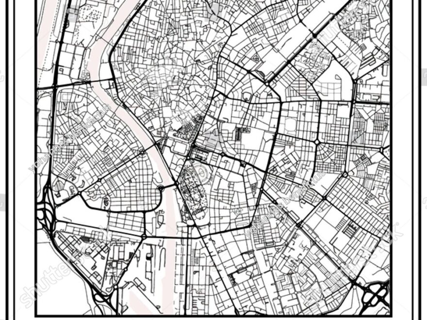 Black White Printable Street Map Art Stock Vector Royalty Free 2540761433 Shutterstock