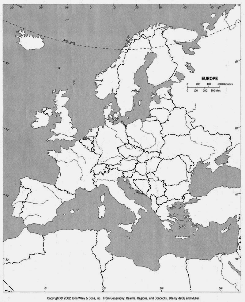 Map Of Europe Black And White Printable
