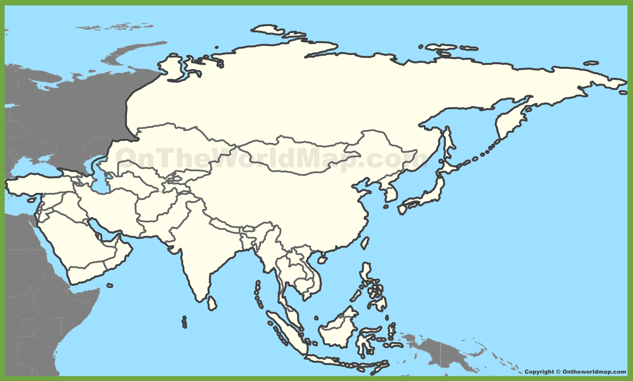 Blank Map Of Asia Ontheworldmap