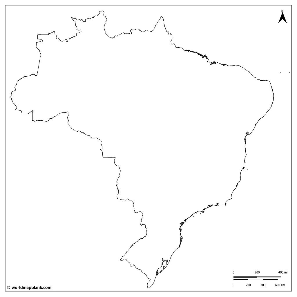 Blank Map Of Brazil Outline Map Of Brazil PDF 