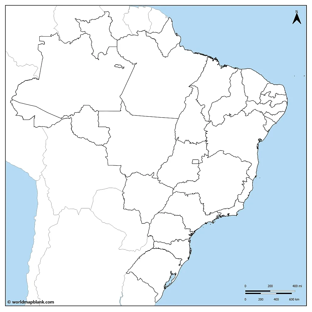Blank Map Of Brazil Outline Map Of Brazil PDF 