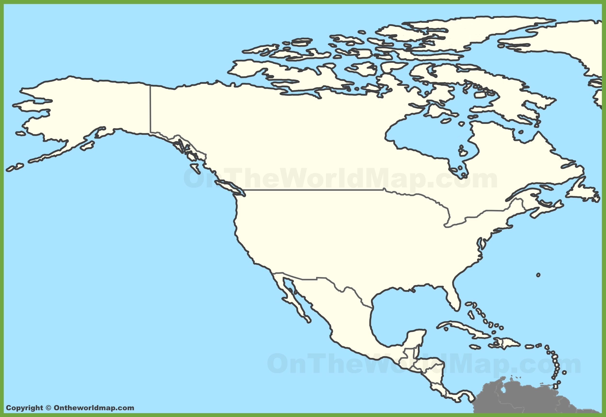 Blank Map Of North America Ontheworldmap