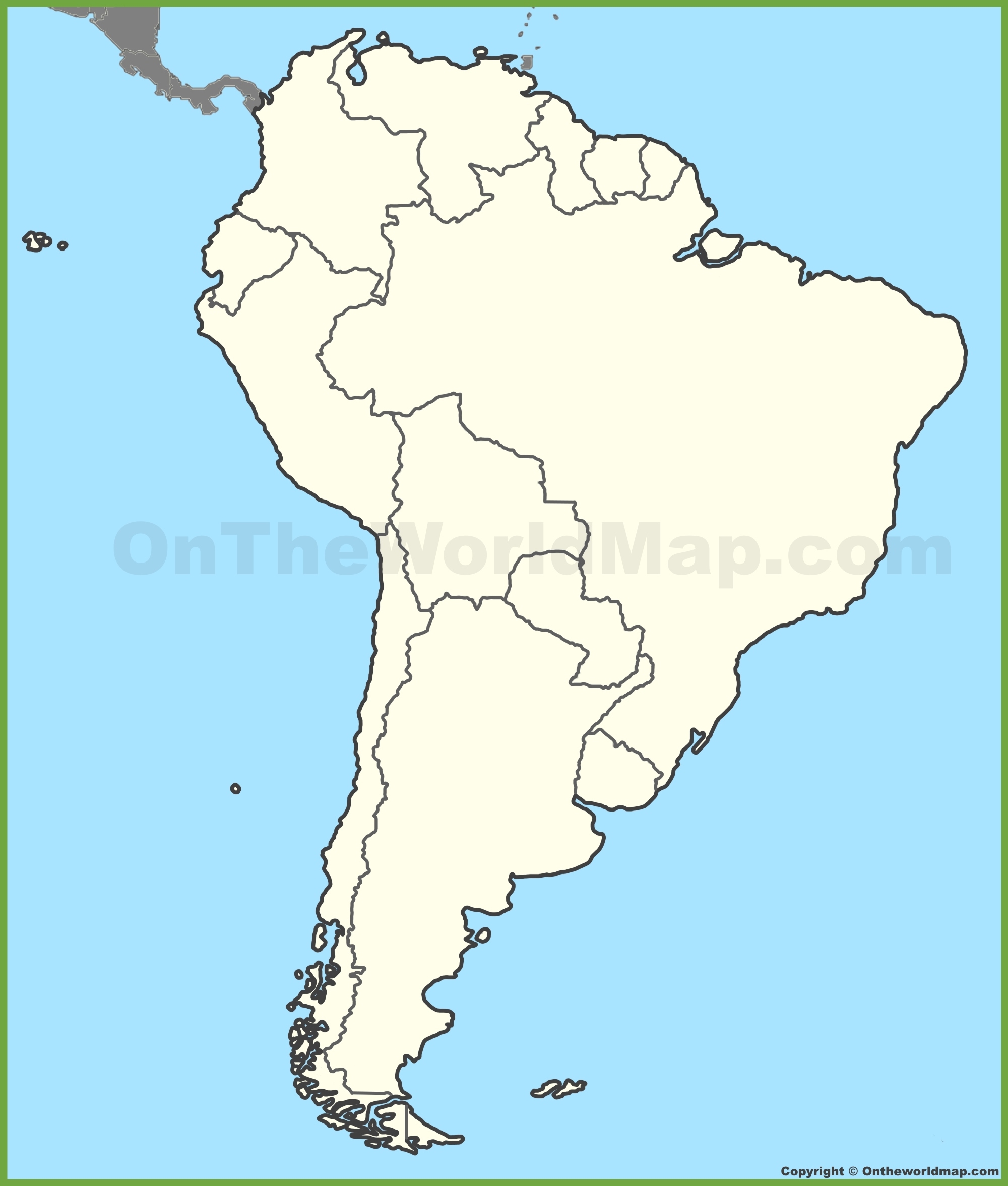 Blank Map Of South America Ontheworldmap