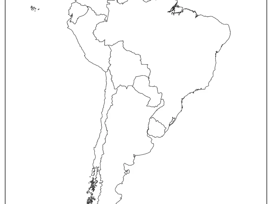 Blank Map Of South America Outline Countries Capitals