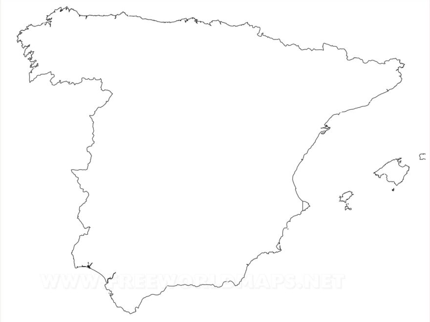 Blank Map Of Spain Outline Map And Vector Map Of Spain