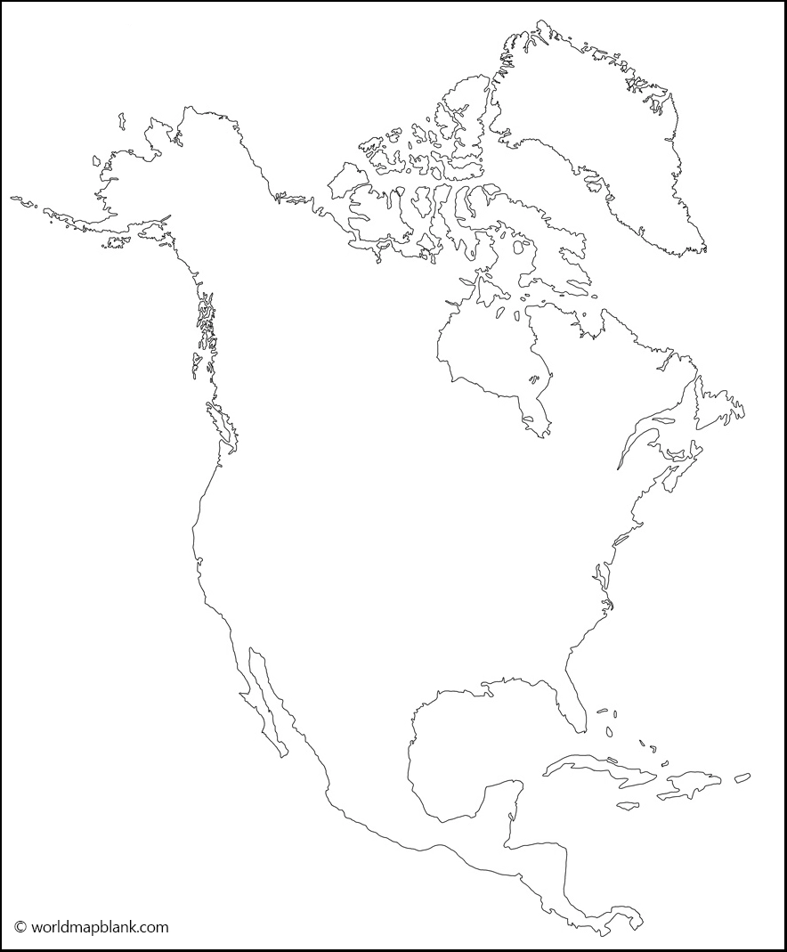 Blank North America Map Outline Countries Image PDF  Blank North America Map Outline Countries Image PDF