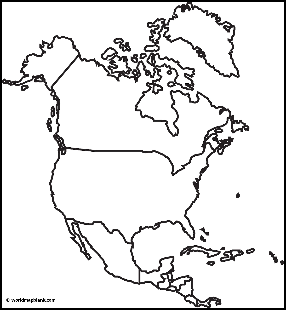 Blank North America Map Outline Countries Image PDF 