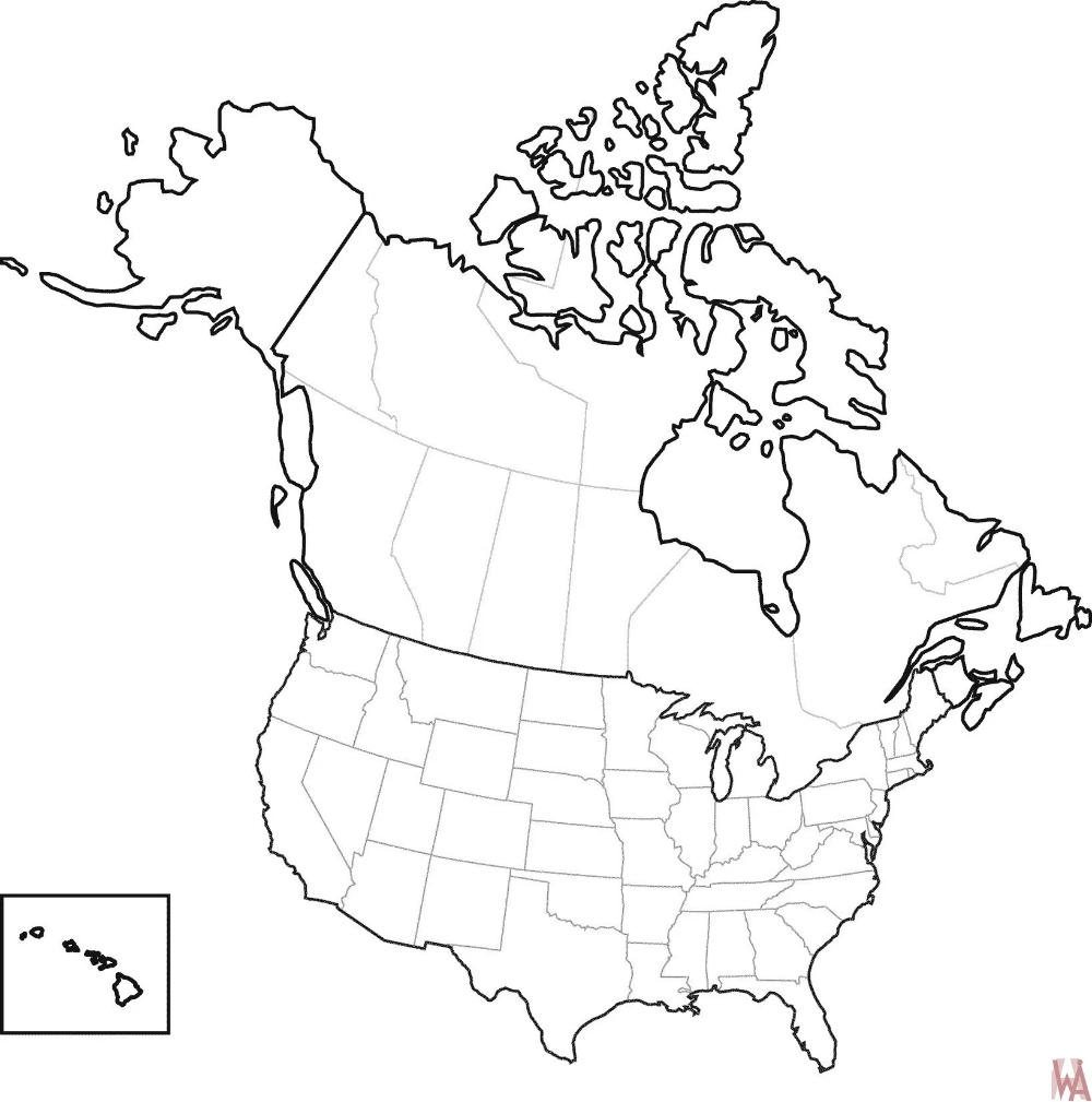 Free Printable Map Of Usa And Canada