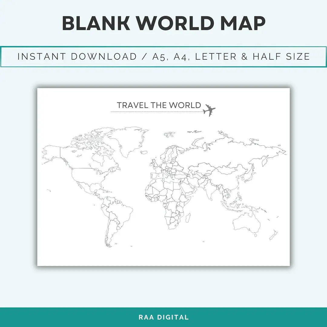 Blank Map Of World Printable