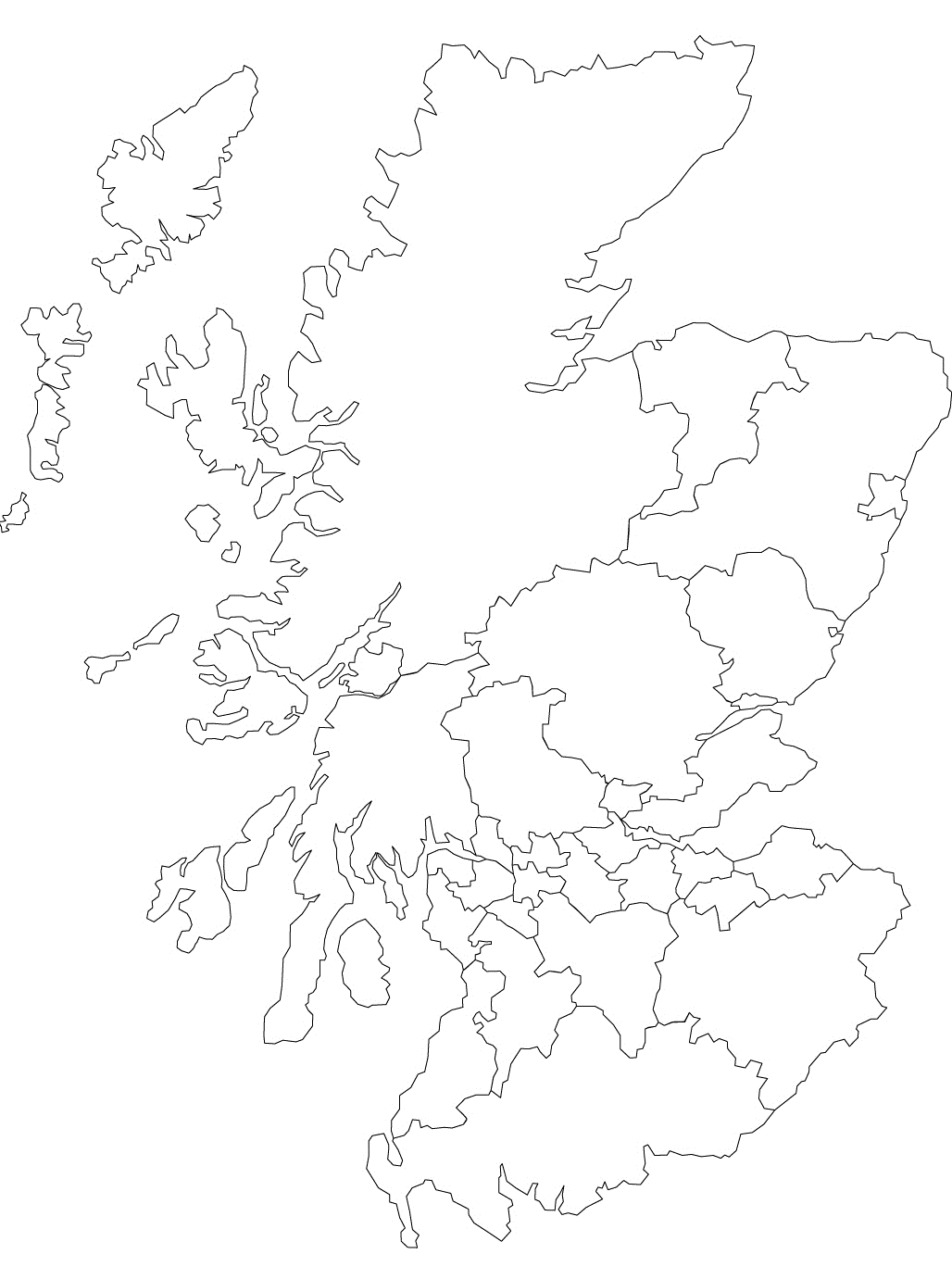 Printable Blank Map Of Scotland