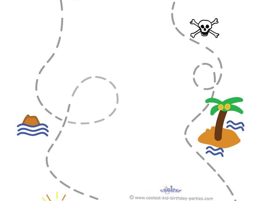 Blank Printable Treasure Map Invitation