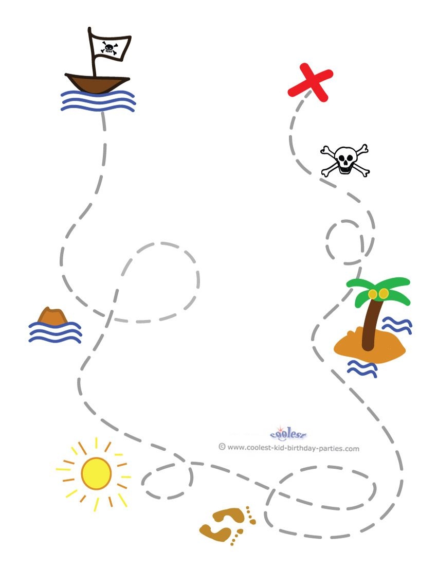Blank Printable Treasure Map Invitation