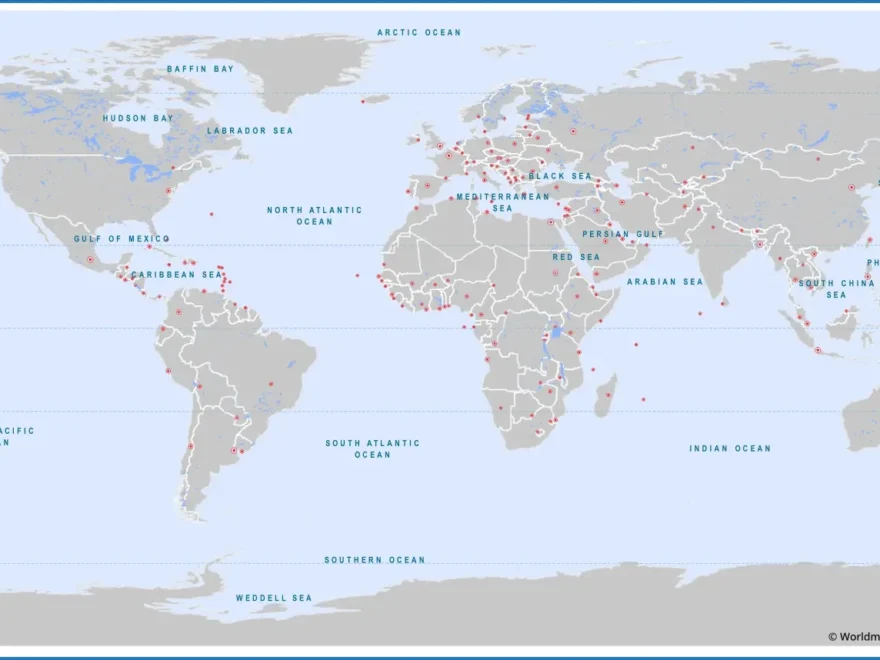 Blank Printable World Map With Countries Capitals