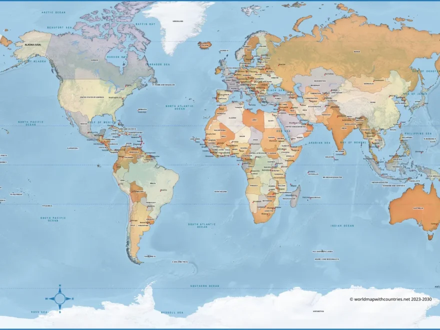 Blank Printable World Map With Countries Capitals Worksheets Library