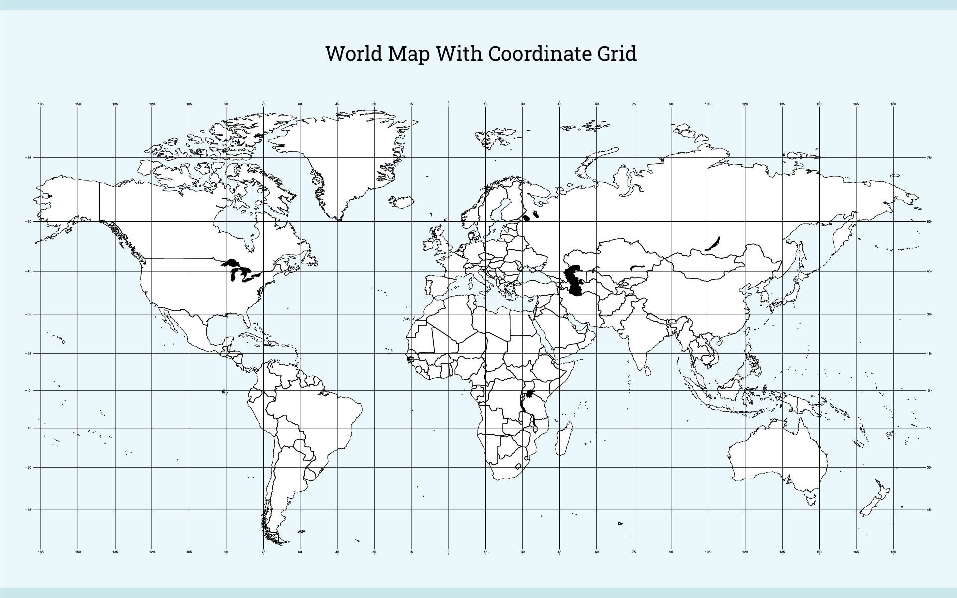 Printable World Map With Coordinates