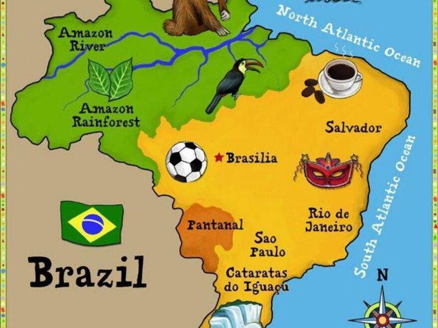 Brazil Map For Kids Map Of Brazil For Kids South America Americas