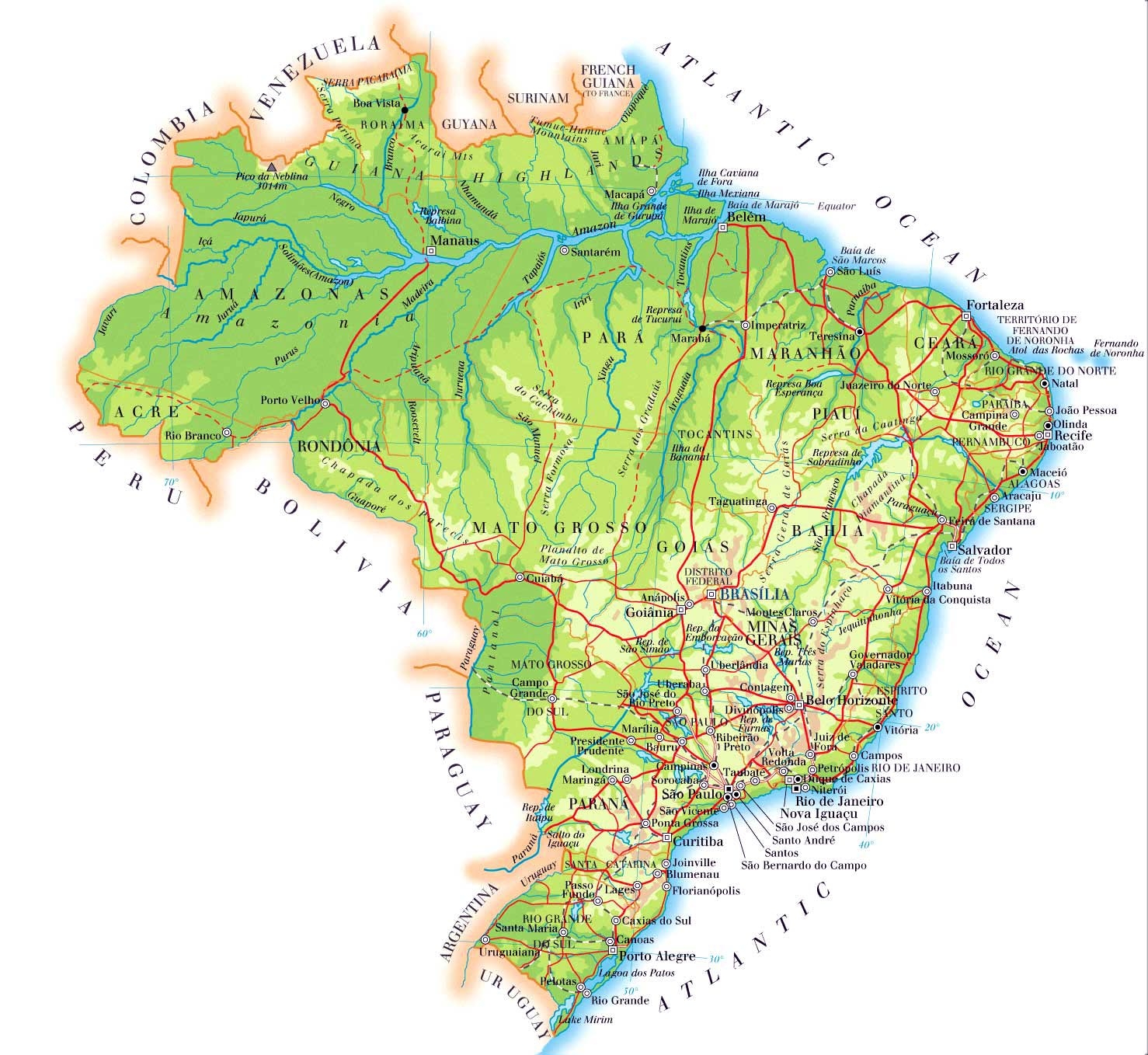 Printable Brazil Map For Kids