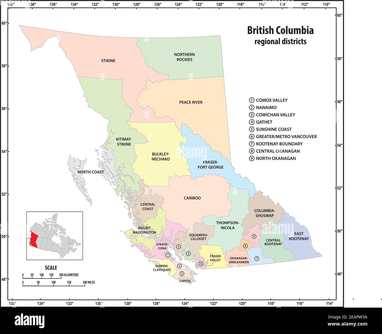 Printable Map Of British Columbia Printable Map Of British Columbia