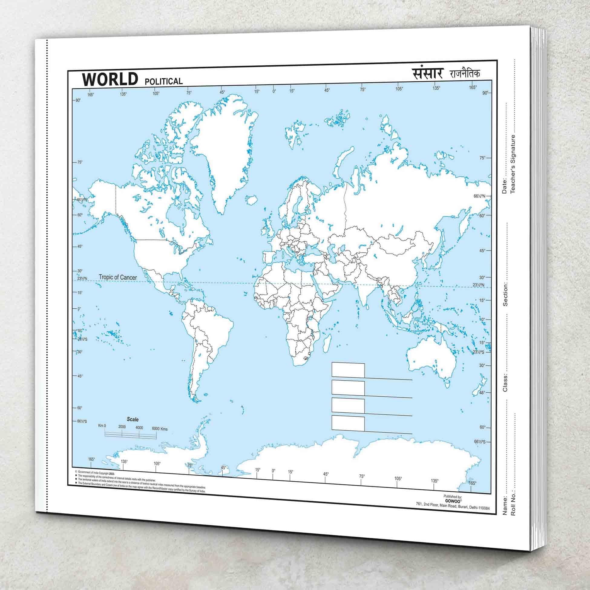 World Political Map Printable For School