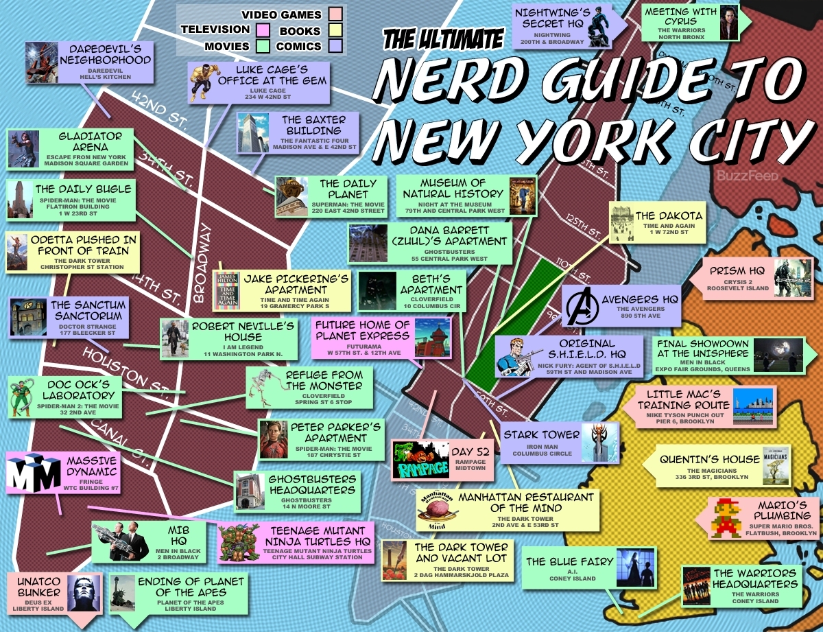 Map Of Manhattan Attractions Printable