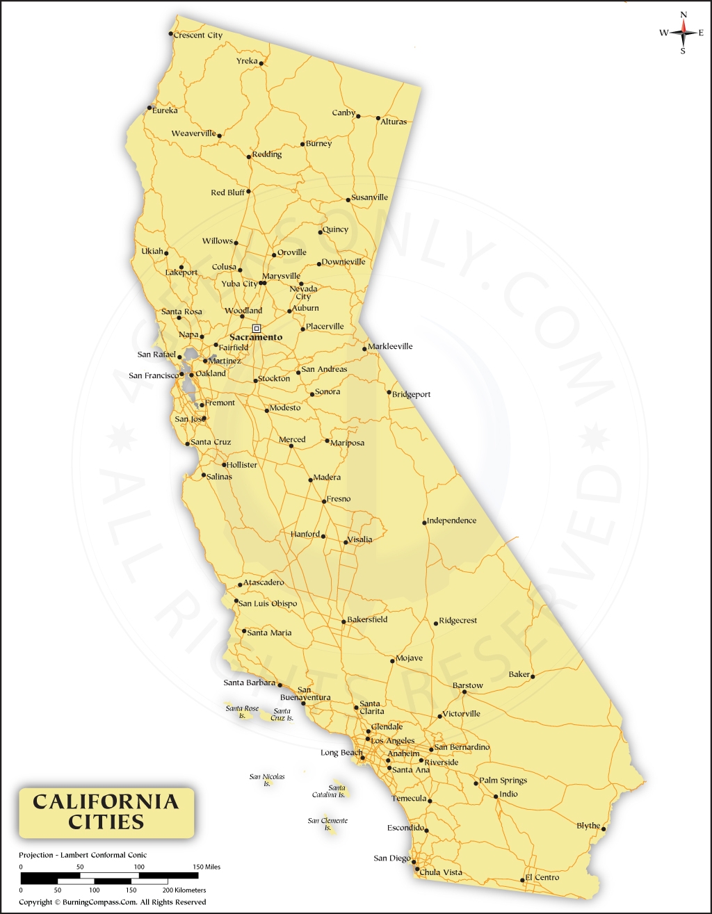 California Cities Map California State Map With Cities