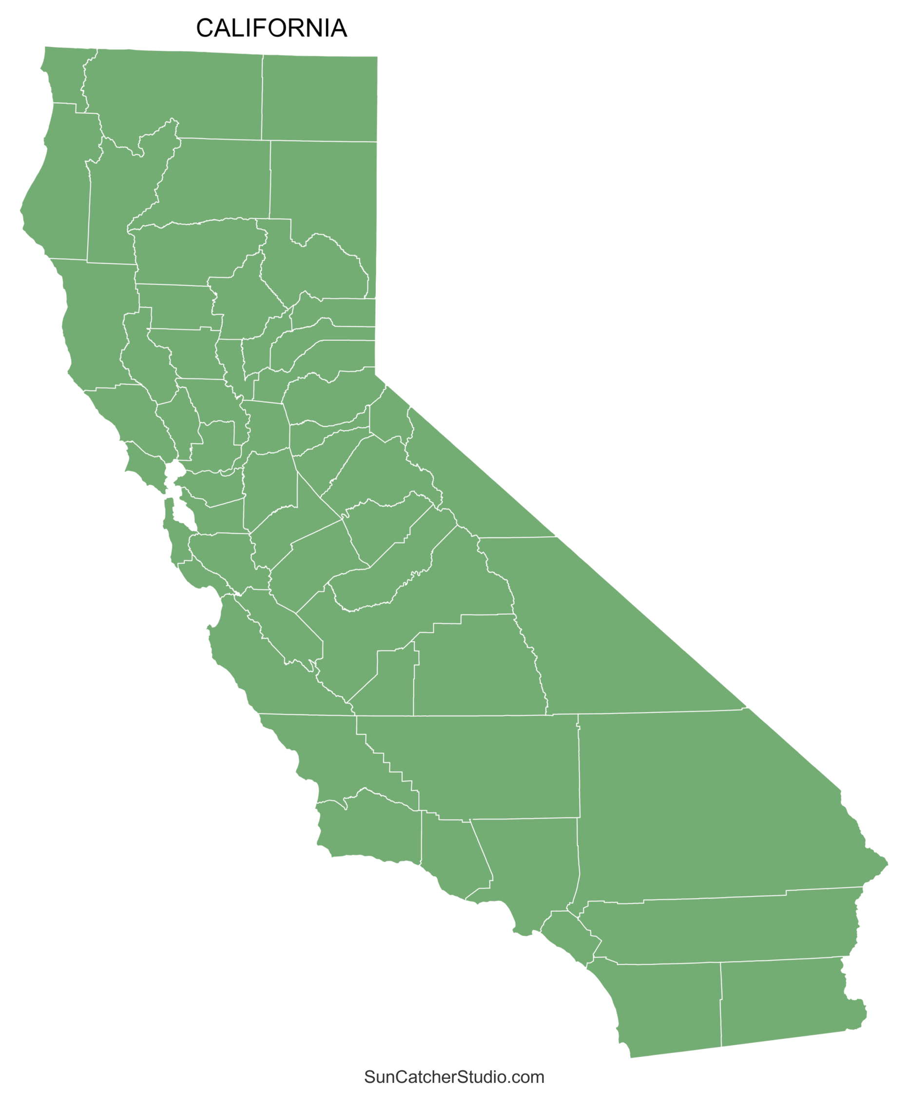 Blank California Map Printable
