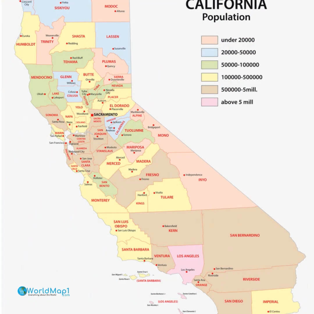 Printable California State Map With Cities