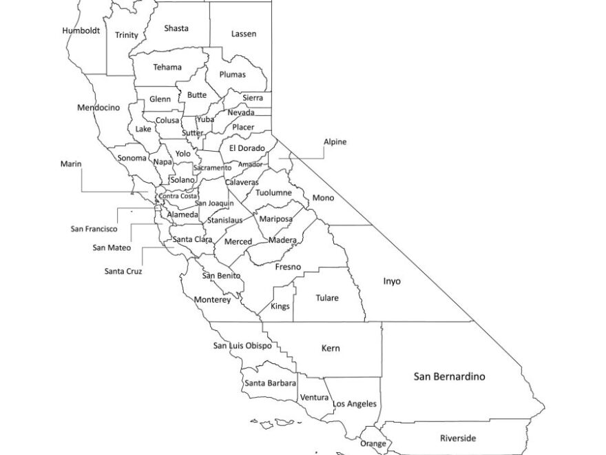 California Labeled Map Labeled Maps