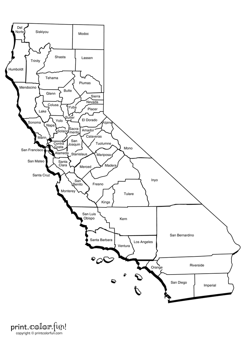 California Maps Basic Facts About The State At PrintColorFun California Maps Basic Facts About The State At PrintColorFun
