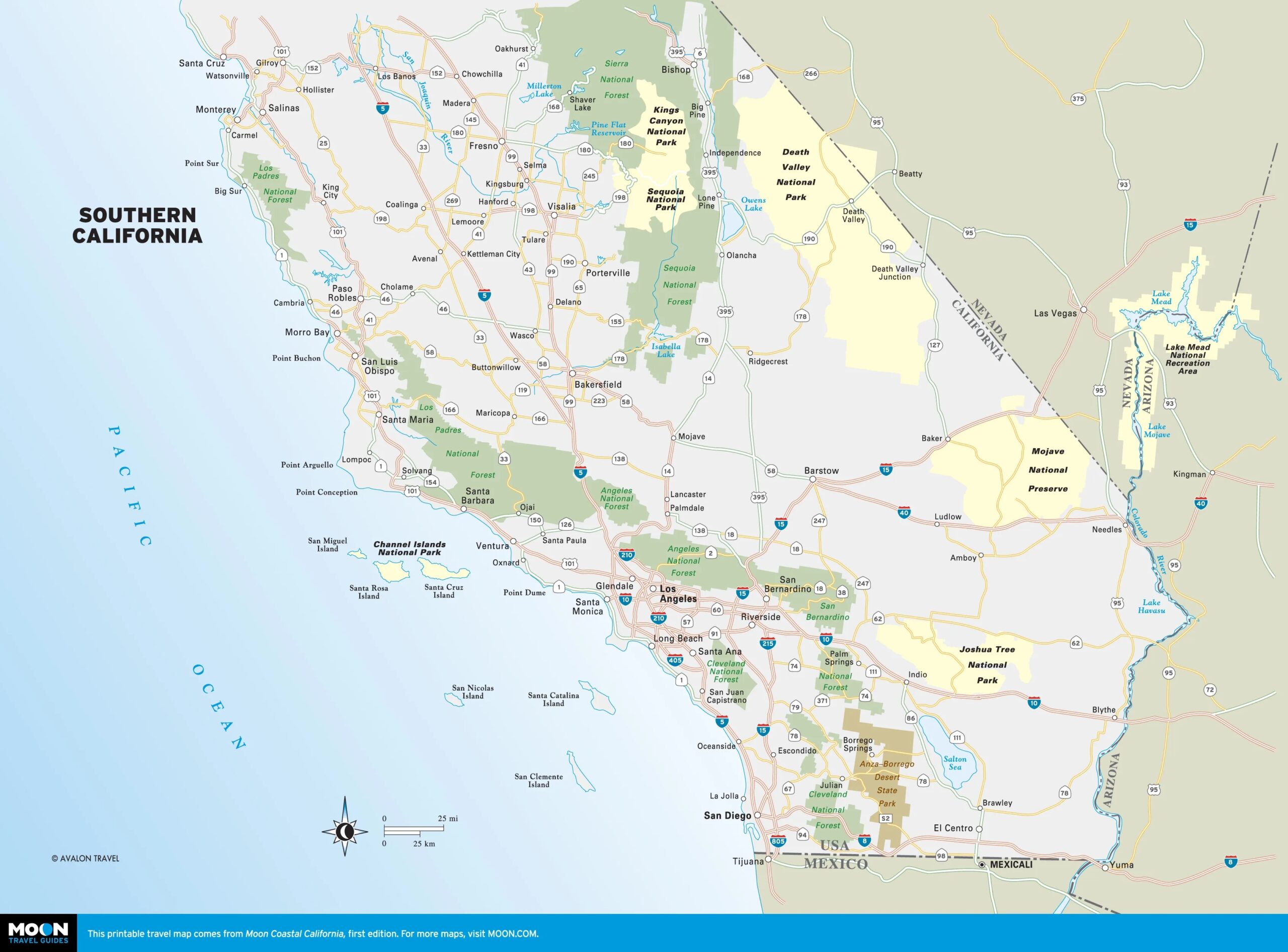 Printable Map Of Southern California Printable Map Of Southern California